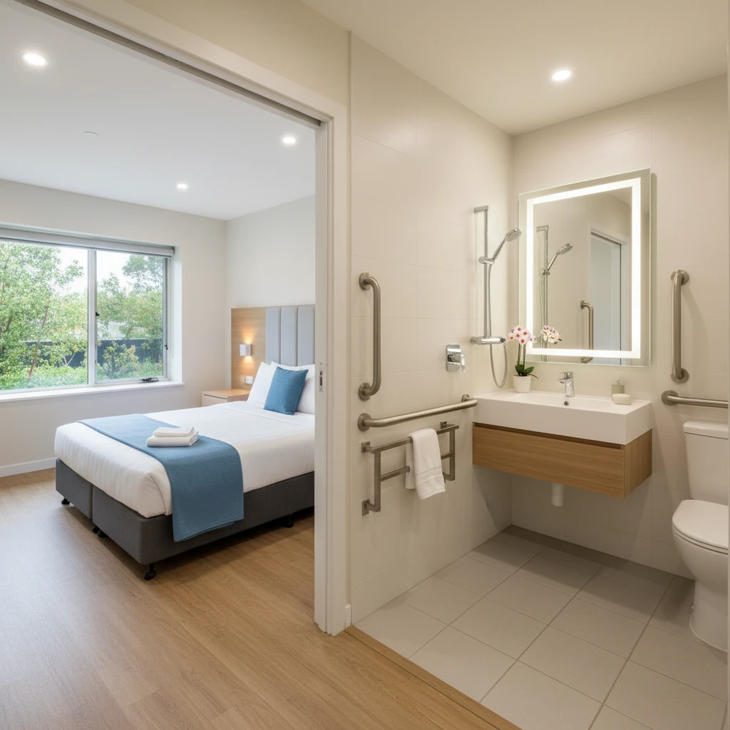 Modern accessible living suite in an Eastern Bay of Plenty retirement village