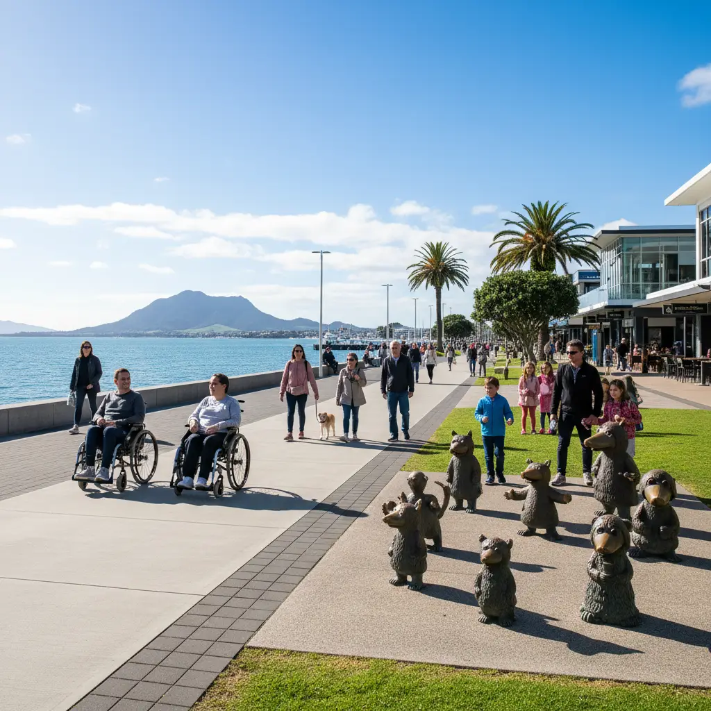 Tauranga Waterfront accessible paved promenade
