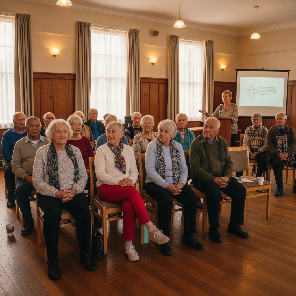 Grey Power Kawerau meeting with seniors listening to a guest speaker