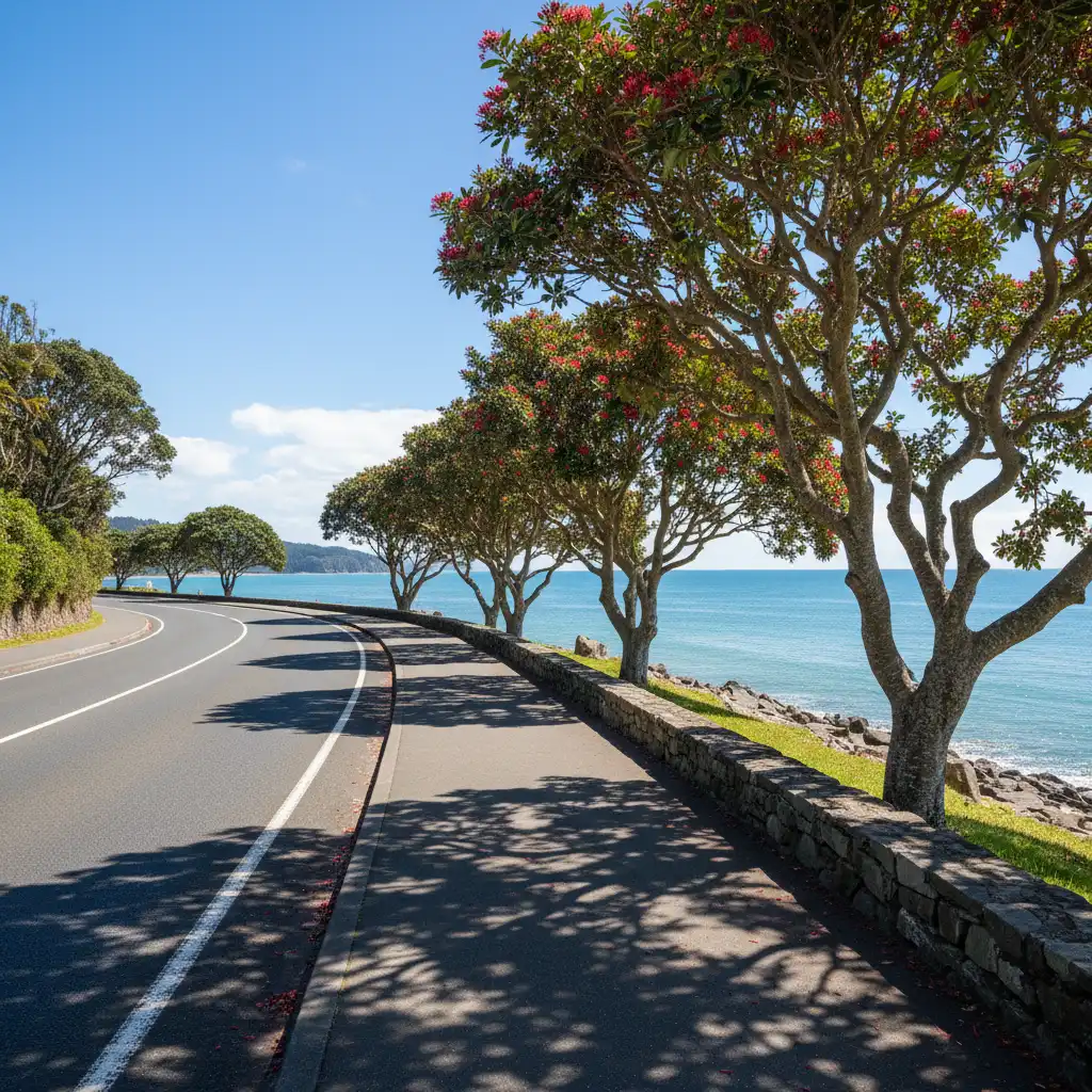 Scenic coastal drive in Bay of Plenty suitable for seniors