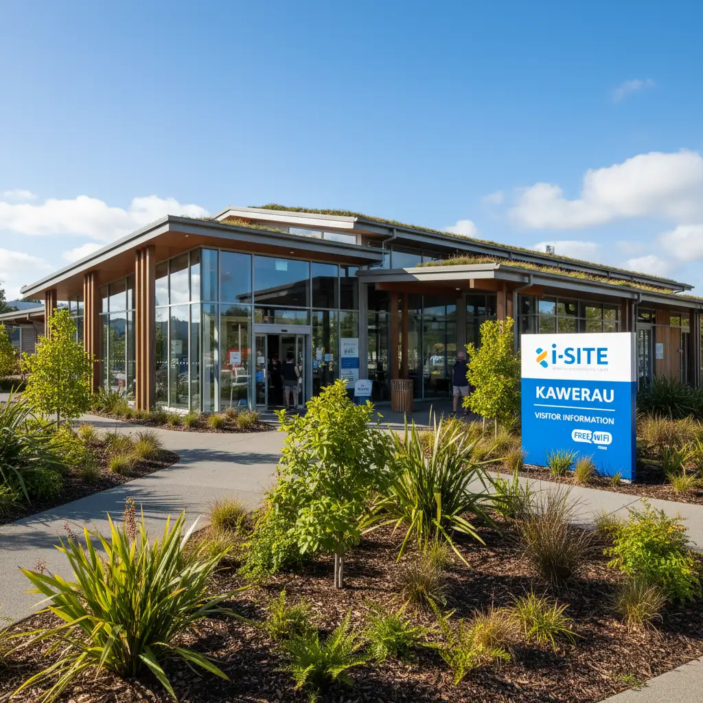 Exterior view of the Kawerau Information Centre on Plunket Street