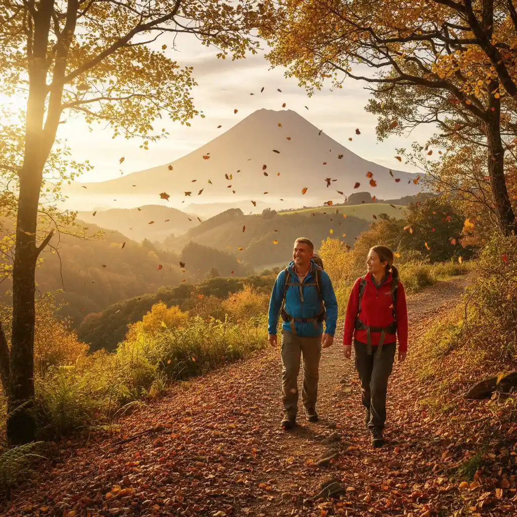 Hikers enjoying autumn weather on Kawerau trails