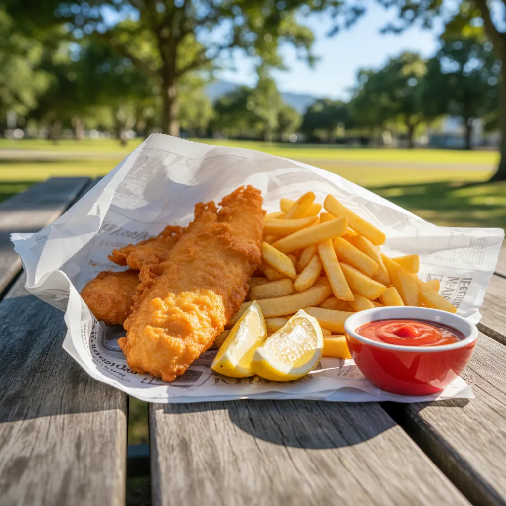 Freshly cooked fish and chips from a Kawerau takeaway