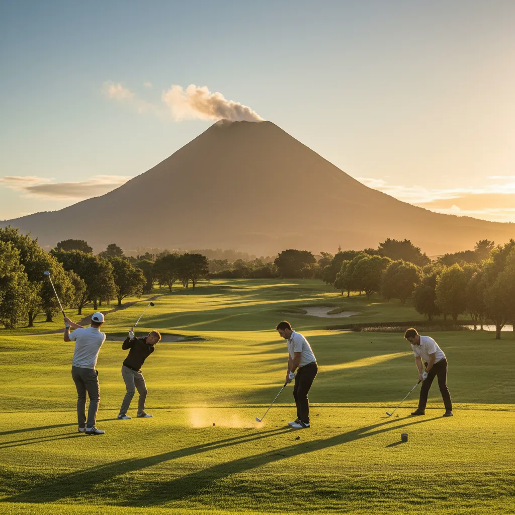 Kawerau Golf Club with Mt Putauaki backdrop
