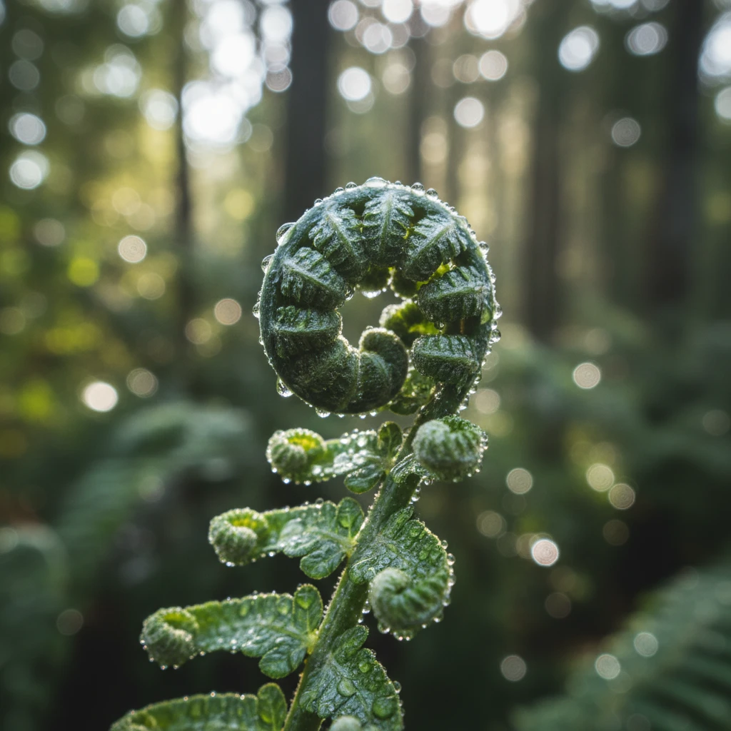 Macro photography of a silver fern in Kawerau reserves