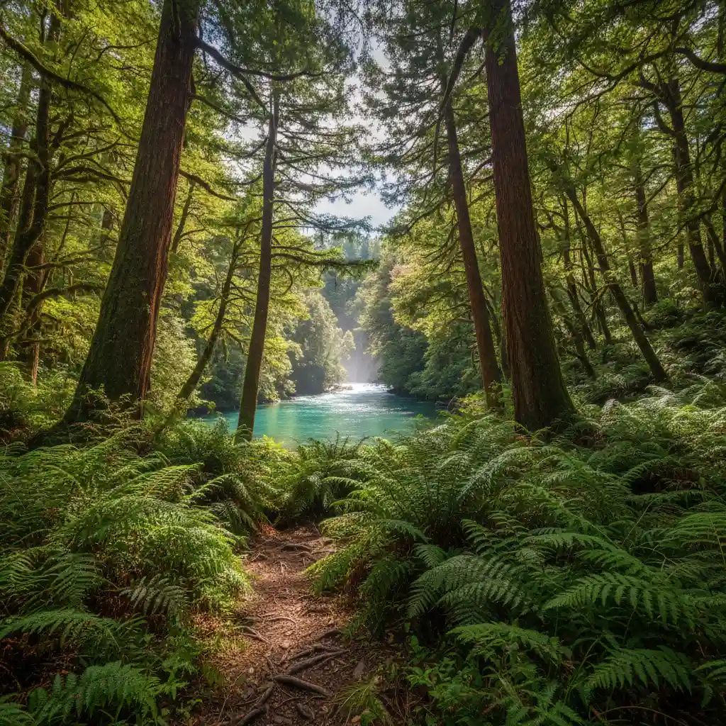 Tarawera Falls walking track landscape