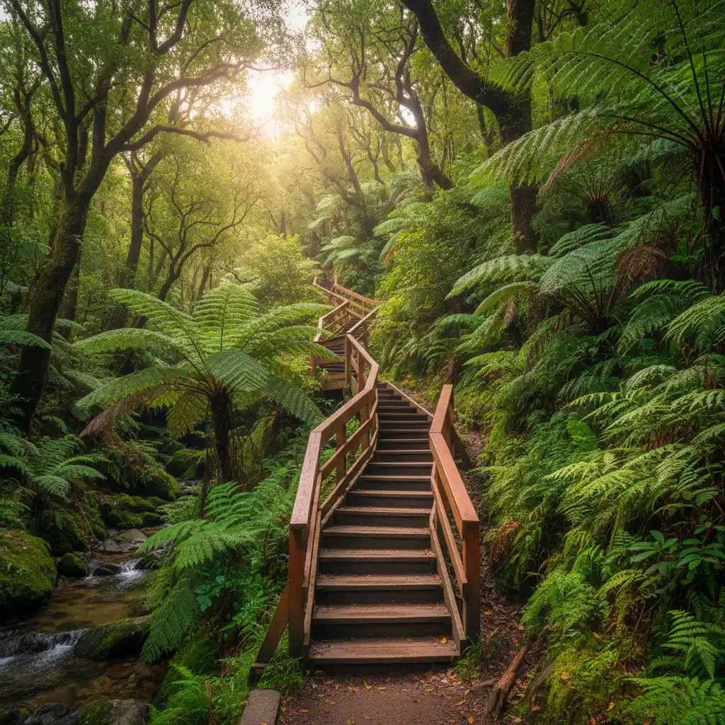 Monika Lanham Reserve walking track stairs