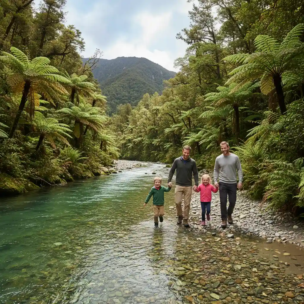 Family lifestyle by Tarawera River
