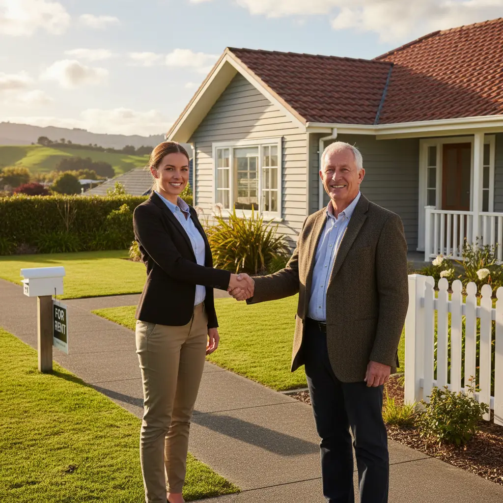 Property manager greeting a landlord