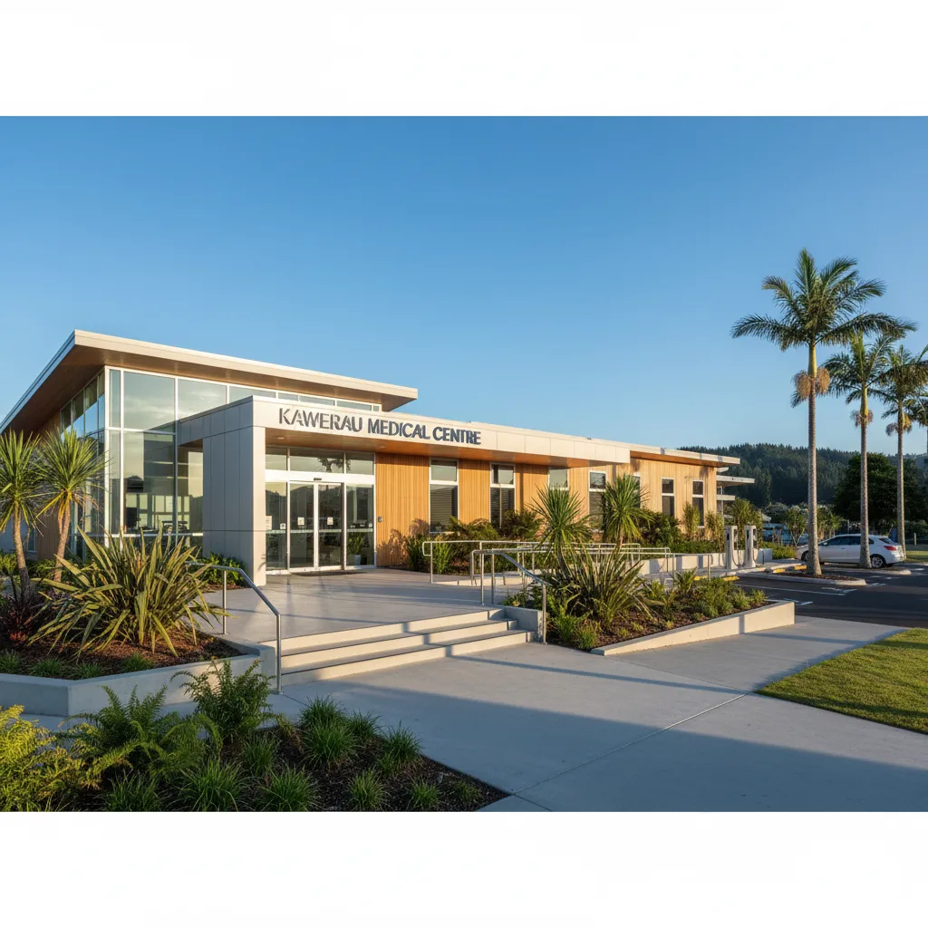 Tarawera Medical Centre exterior showing modern healthcare facilities in Kawerau