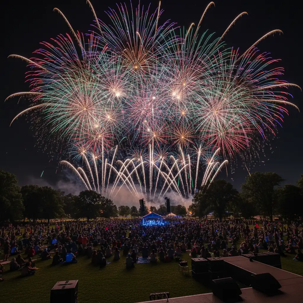 Fireworks finale at Christmas in the Park Kawerau