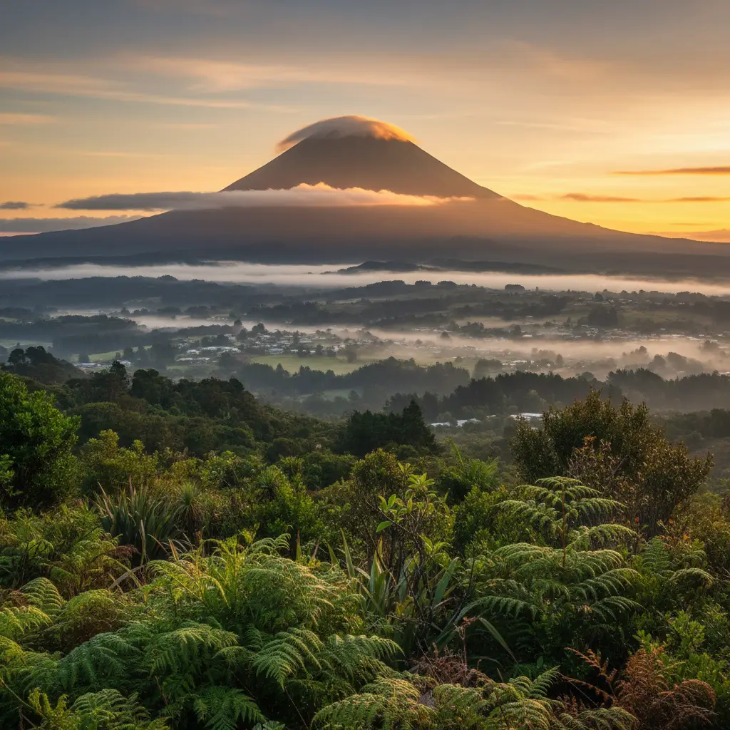 Mount Putauaki sunrise Kawerau Māori heritage