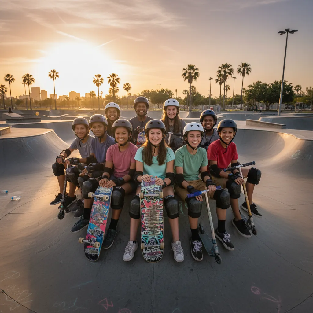 Youth wearing safety gear at Waterhouse Street Skatepark