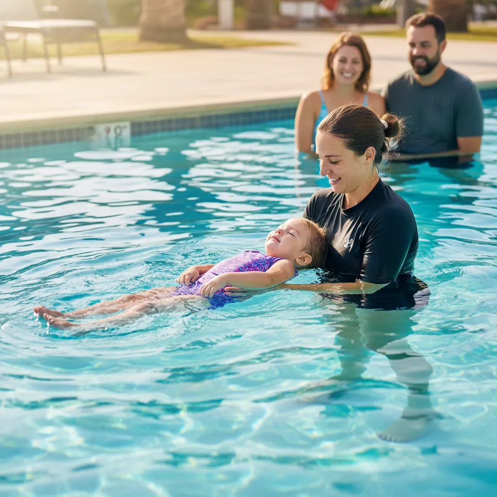 Swimming lessons at Maurie Kjar Memorial Swimming Pool