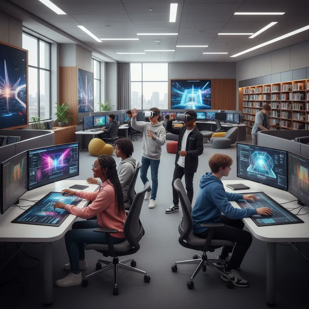 Teens using technology at Kawerau District Library