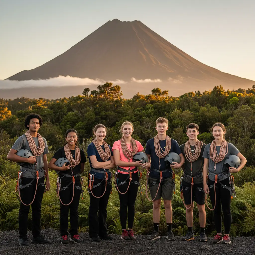 Youth adventure sports team in Kawerau near Mt Putauaki