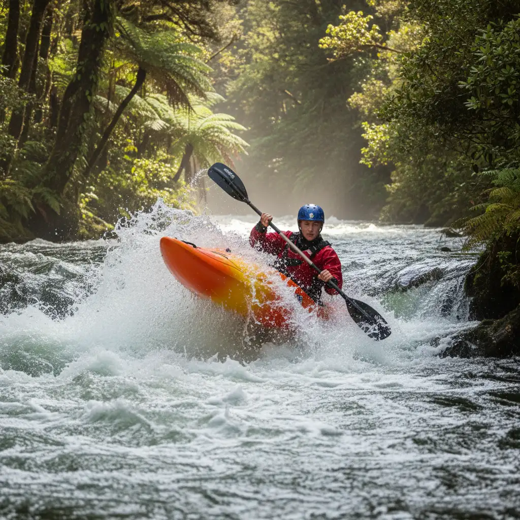 Kayaking on the Tarawera River in Kawerau