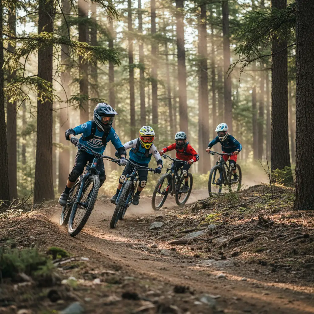 Youth mountain bike clinic in Kawerau forest trails