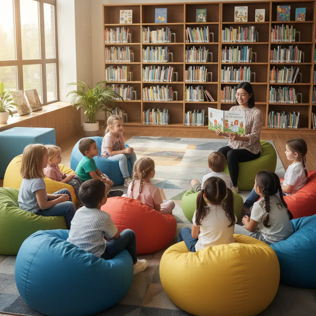 Children participating in a holiday reading program at Kawerau Library