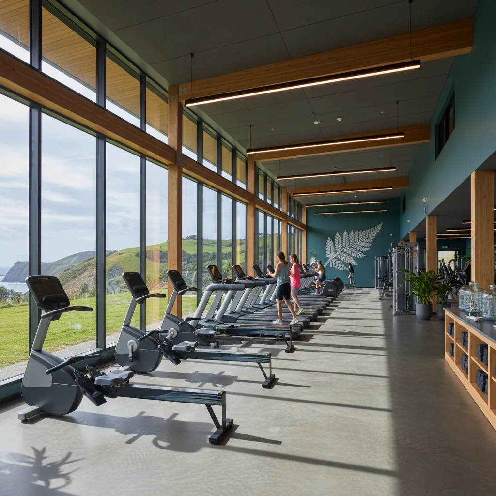 Interior view of Kawerau Community Gym showing modern cardio equipment